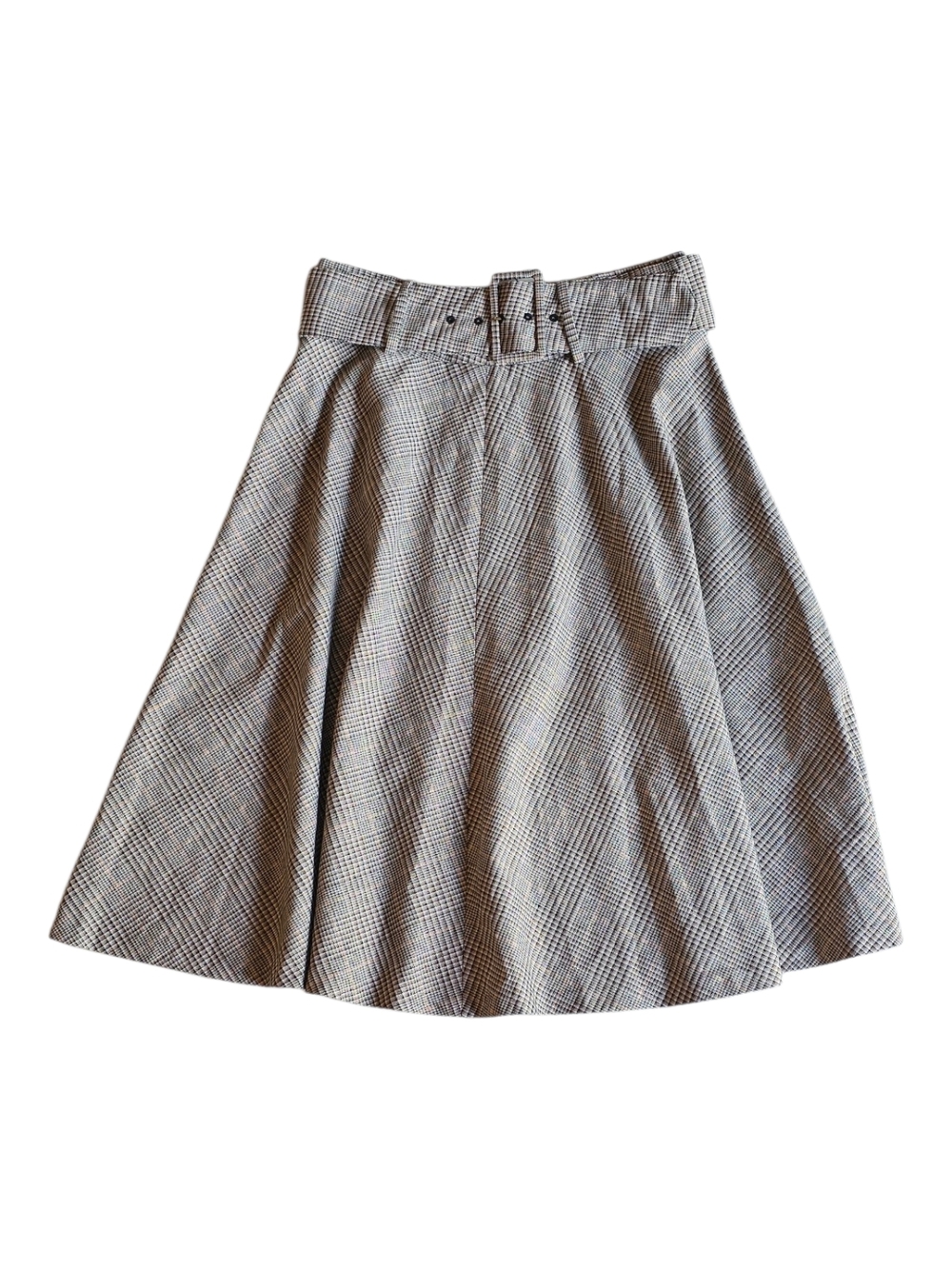 Worthington Glen Plaid Metallic A-Line Skirt Belted Size 8 - Picture 2 of 9